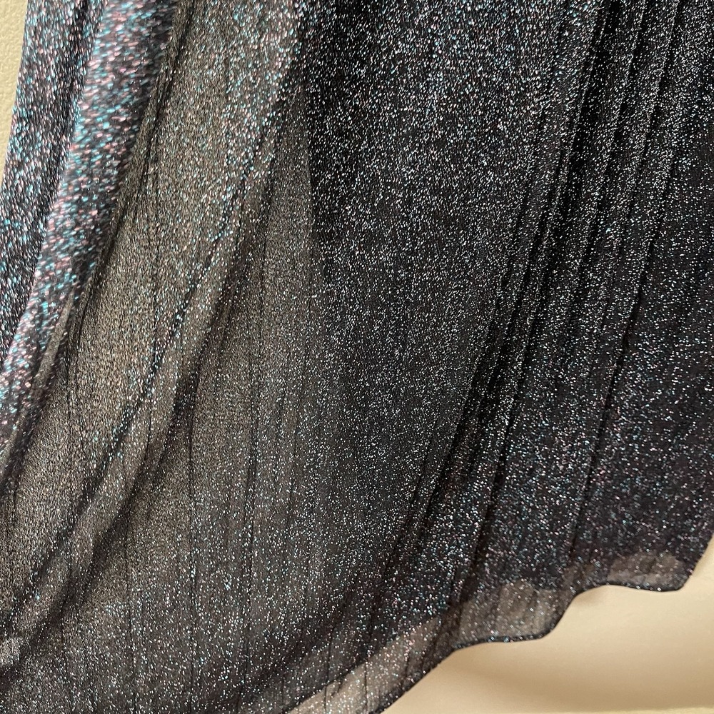 Anthropologie Moulinette Soeurs Pleated Metallic Dress Party Celestial Size 8 - Picture 6 of 14